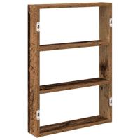 Wandschap 43x9x60 cm bewerkt hout oud houtkleurig - thumbnail