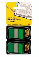 Post-it index standaard, ft 24,4 x 43,2 mm, houder met 2 x 50 tabs, groen - thumbnail