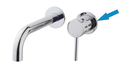 Wiesbaden Caral Chroom schuifrozet inbouw mengkraan 65 mm messing chroom