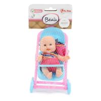 Beau Baby mini babypop zittend, 12cm - thumbnail