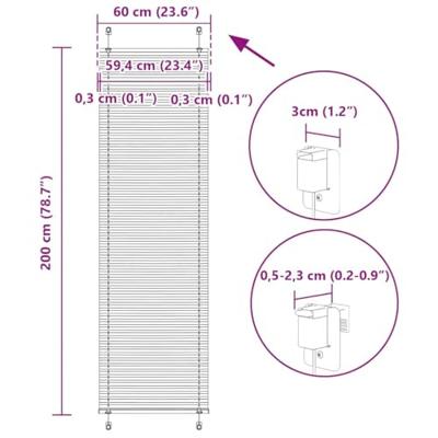 Pliss rolgordijn 60x200 cm stofbreedte 59,4 cm polyester roze