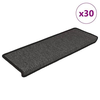 VidaXL Trapmatten zelfklevend sisal-look 30 st 65x21x4 cm antraciet VidaXL Trapmatten zelfklevend sisal-look 30 st 65x21x4 cm antraciet
