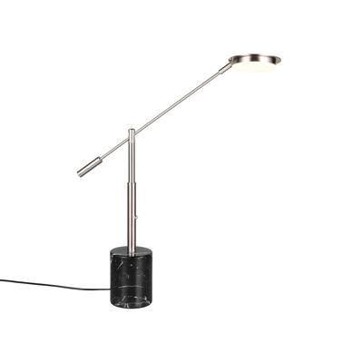 LED Tafellamp - Trio Select Fiore - 1 Lichtpunt van 10 Watt - Touchdimmer - Aanpasbare Lichtkleur - Geheugenfunctie - Draaibaar - Schakelaar - Mat Nikkel - Metaal