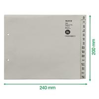 Leitz 1324 Register DIN A4, Bovenbreedte A-Z Manila papier Grijs 360 tabbladen 13240085 - thumbnail