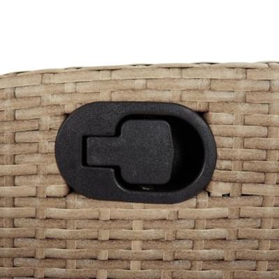 Tuinstoel verstelbaar met voetensteun poly rattan beige - thumbnail