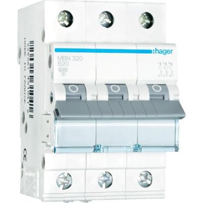 Hager MBN320 Leitungsschutzschalter Zekeringautomaat 3-polig 20 A
