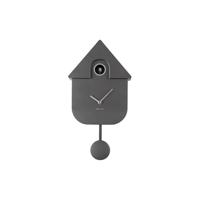 Wall Clock Modern Cuckoo Metallic Dark Grey - thumbnail