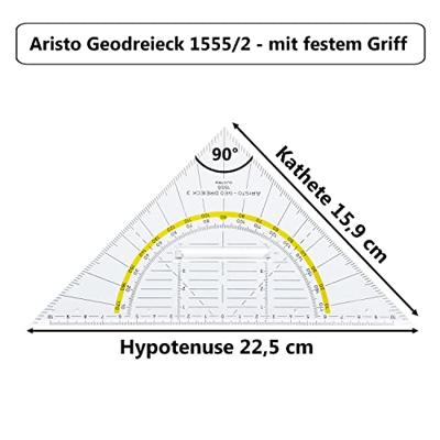 Aristo AR-1555/2 Geodriehoek 20 Cm Met Greep Aristo AR-1555/2 Geodriehoek 20 Cm Met Greep