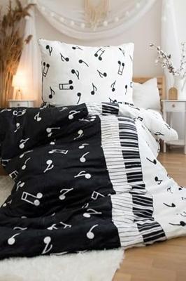 Sweet Home dekbedovertrek Muziek noten 140 x 200 cm - 70 x 90 cm - microflanel