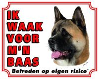 Akita Waakbord - Ik waak voor mijn baas Bruin - thumbnail