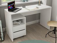 Bureau AGAMIR 130 cm wit met ladekast - thumbnail