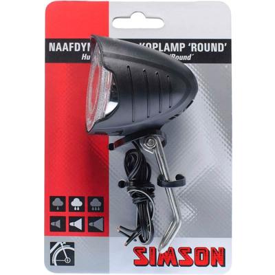 Simson Koplamp round naafdynamo 7 lux led zwart - thumbnail