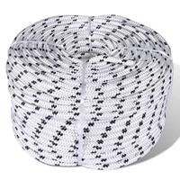Boottouw gevlochten 8 mm 500 m polyester wit - thumbnail