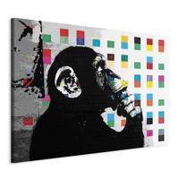 Schilderij - Banksy The Thinker Monkey - thumbnail