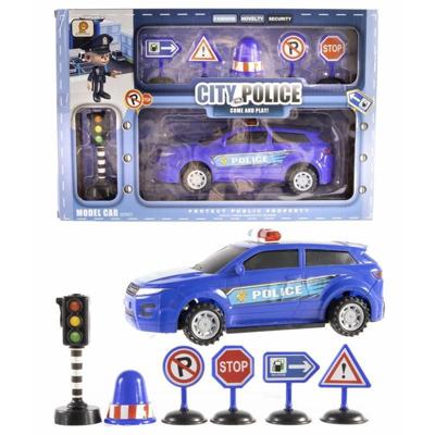 Auto politie speelset 7-delig 37x24,5cm