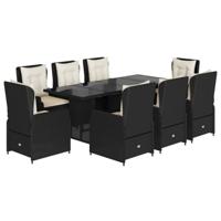 9-delige Tuinset poly rattan zwart - thumbnail