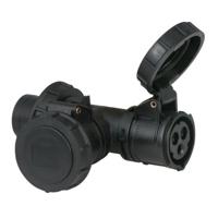 Showtec CEE 3-polig 16A T-connect stroomverdeler IP67 - thumbnail