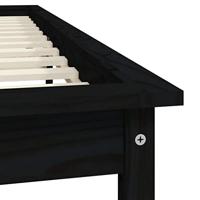 Bedframe massief grenenhout zwart 160x200 cm - thumbnail
