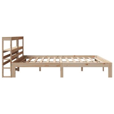 Bedframe met hoofdbord massief grenenhout 200x200 cm - thumbnail