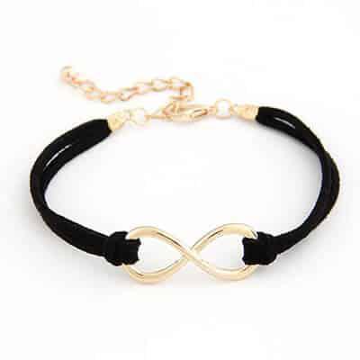 Leren Infinity BFF armband - Zwart