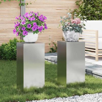 Plantenstandaard 2 pcs Zilver 24 x 24 x 55 cm