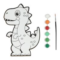 Wins Holland Canvas schilderen - dino - incl penseel en 6 kleuren verf - thumbnail