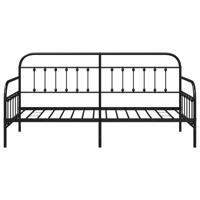 Bedframe voor een daybed met hoofdeinde Zwart 90 x 200 cm Staal - thumbnail