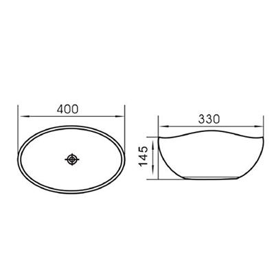Waskom keramiek mat zwart 40x33x14.5cm
