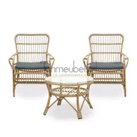 Vita Lester loungeset nature met lage tafel - thumbnail