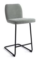 Jesper Home Barstoel 'Ikata' Arch Black, kleur Breezy Blue (zithoogte 65cm) - thumbnail