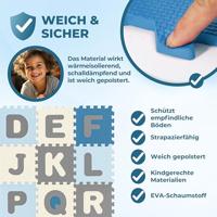 Puzzelmat 86 delig met getallen en letters Blauw - thumbnail