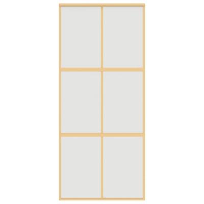 VidaXL Schuifdeur 90x205 cm mat esg-glas en aluminium goudkleurig