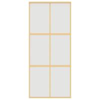 VidaXL Schuifdeur 90x205 cm mat esg-glas en aluminium goudkleurig - thumbnail