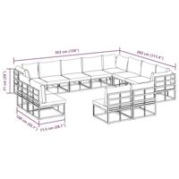 Tuinbankenset met kussen 12 pcs Zwart Aluminium - thumbnail