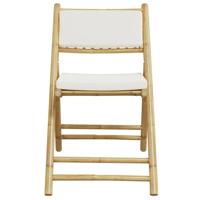 Bistrostoelen 6 st inklapbaar met kussens bamboe crèmewit - thumbnail