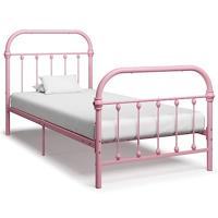 VidaXL Bedframe metaal roze 90x200 cm - thumbnail