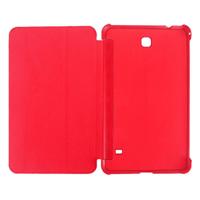 2-vouw golf structuur Flip lederen hoesje met houder & slaap / wekker functie voor Samsung Galaxy Tab 4 8.0 / T330(rood) - thumbnail