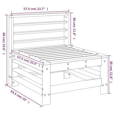 Tuinmiddenbank gempregneerd grenenhout - thumbnail