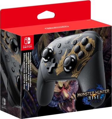 Nintendo Pro Controller Monster Hunter Rise Edition Zwart, Goud Bluetooth Gamepad Analoog/digitaal Nintendo Switch