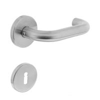Intersteel Deurkruk Rond neutraal op rozet met sleutelrozetten - RVS - thumbnail