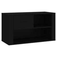 VidaXL Schoenenkast 80x35x45 cm bewerkt hout zwart - thumbnail