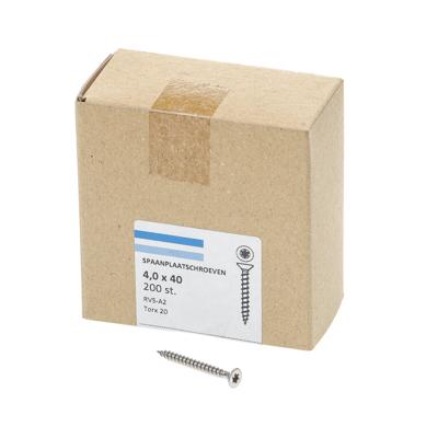 Hoenderdaal Spaanplaatschroef Rvs-A2 Pk Torx TX20 4.0X40 | 200 stuks - 0206.30.25603