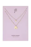 Set ketting hartjes - moederdag - goud Stainless Steel - thumbnail