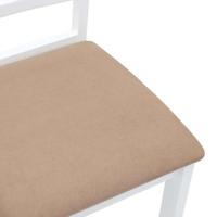 Eetkamerstoelen met kussens 2 st massief hout rubber wit - thumbnail