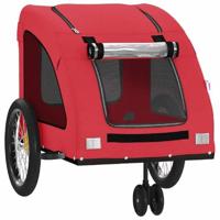 VidaXL Hondenfietstrailer oxford stof en ijzer rood - thumbnail