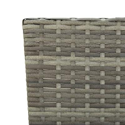 Tuinbank met kussens 176 cm poly rattan grijs