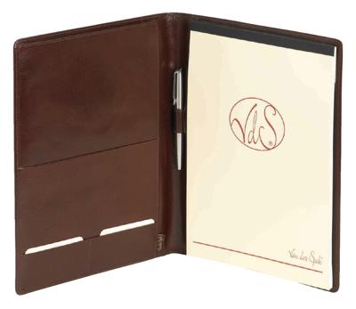 Schrijfmap van der Spek A4 buffelleer bruin