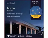 Led ijspegelverlichting 20 meter twinkle 490 led klassiek warm Decoris - Decoris - thumbnail