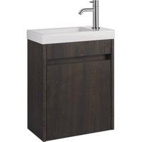 Saqu Florence voorgemonteerd fonteinmeubel in Kasteel bruin met mineraalmarmeren fontein - thumbnail