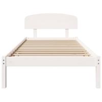 Bedframe met hoofdeinde Wit 100 x 200 cm Massief grenenhout - thumbnail